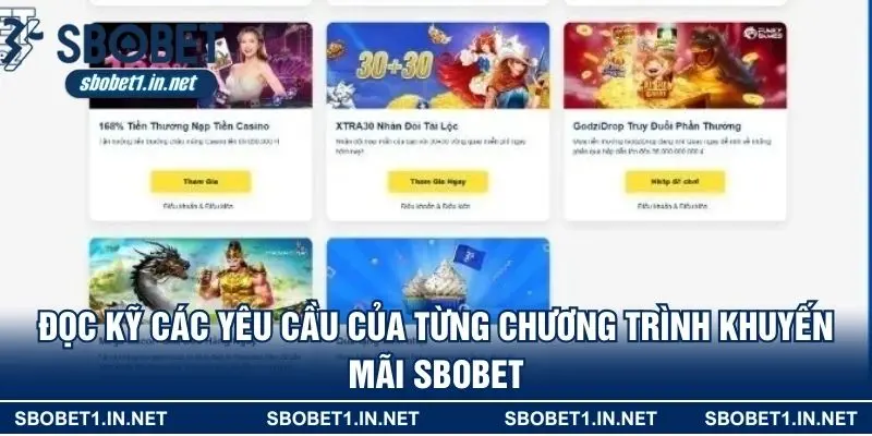 Đọc kỹ các yêu cầu của từng chương trình khuyến mãi Sbobet