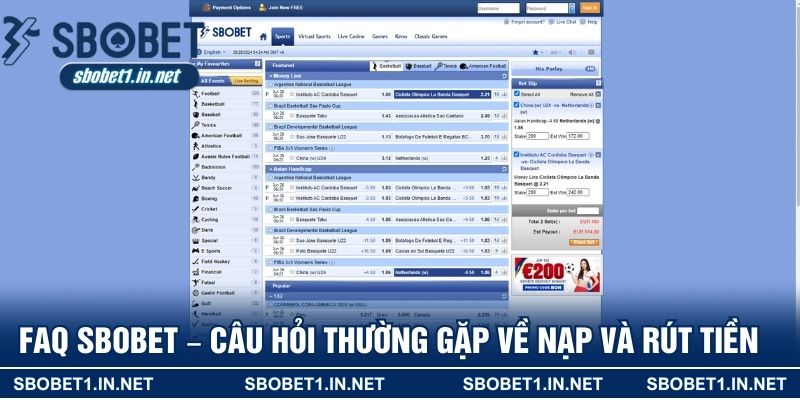 FAQ Sbobet – Câu hỏi thường gặp về nạp và rút tiền