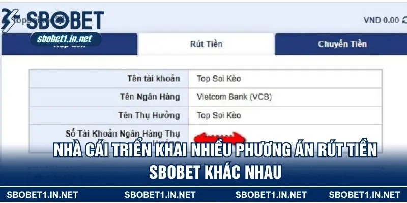 Nhà cái triển khai nhiều phương án rút tiền SBOBET khác nhau