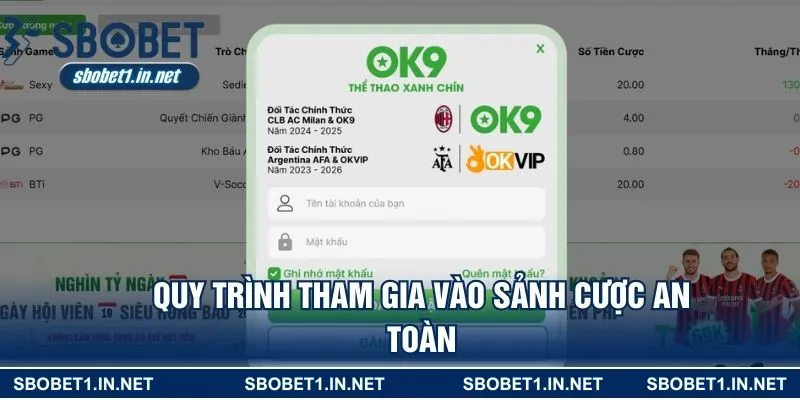Quy trình tham gia vào sảnh cược an toàn