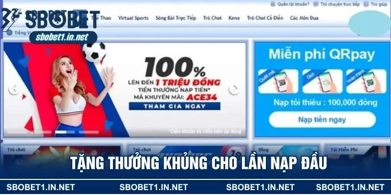 Tặng thưởng khủng cho lần nạp đầu